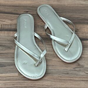 J. Crew Metallic Flip-Flops
